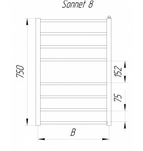 Рушникосушка Sonnet 8 хром 750x530