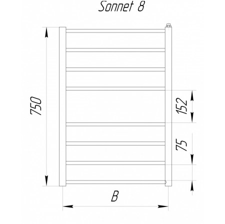 Рушникосушка Sonnet 8 хром 750x530