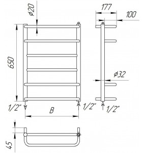 Рушникосушка Драбинка Comfort 6-4 хром 650x482