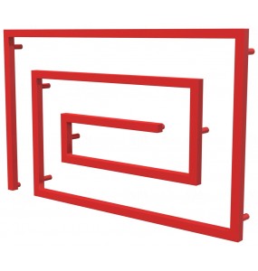 Червона рушникосушка Cyclone 10 RAL3020 змійка 670x1100, red
