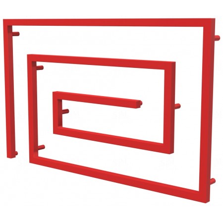 Червона рушникосушка Cyclone 10 RAL3020 змійка 670x1100, red