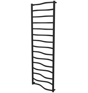Чорна сушарка для рушників Lagoon 15 RAL9005 драбинка 1550x532, black