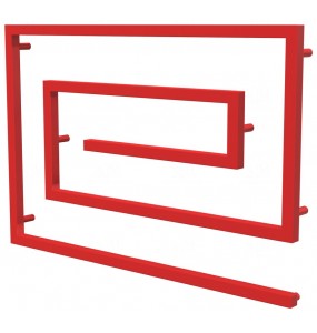Червона рушникосушилка Cyclone 9 RAL3020 змійка 670x1000, red