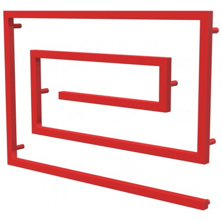 Червона рушникосушилка Cyclone 9 RAL3020 змійка 670x1000, red