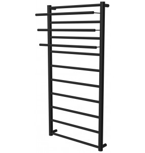Чорна рушникосушка Elegant 10 RAL9005 драбинка 1050x482, black
