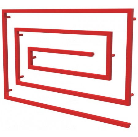 Рушникосушка Cyclone 11 червона RAL3020 змійка 830x1300, red
