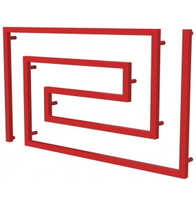 Рушникосушка Phyton 11 червона RAL3020 змійка 670x1200, red