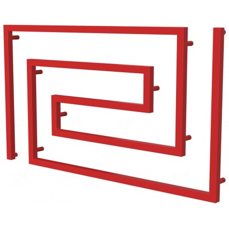 Рушникосушка Phyton 11 червона RAL3020 змійка 670x1200, red