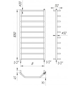 Рушникосушка Standart 10 1050x432