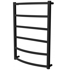 Чорна сушарка для рушників Elite 6 RAL9005 драбинка 650x482, black