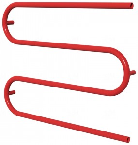 Рушникосушка Змійка 3 червона RAL3020 змійка 575x750, red