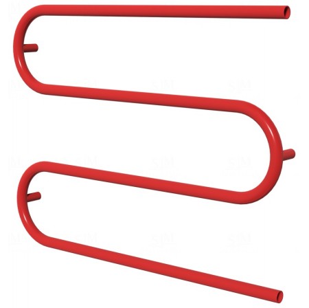Рушникосушка Змійка 3 червона RAL3020 змійка 575x750, red
