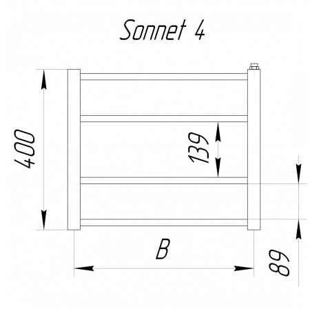 Рушникосушка Драбинка Sonnet 4 хром 400x530