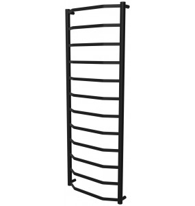 Рушникосушка Luxe 12 чорна RAL9005 драбинка 1250x482, black