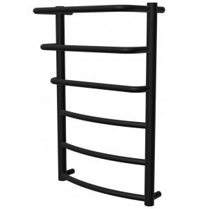 Чорна рушникосушка Grosse 6 RAL9005 драбинка 650x432, black