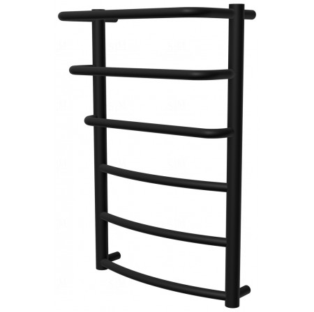 Чорна рушникосушка Grosse 6 RAL9005 драбинка 650x432, black