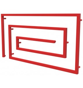Червона рушникосушка Cyclone 10 RAL3020 змійка 670x1300, red