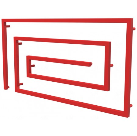 Червона рушникосушка Cyclone 10 RAL3020 змійка 670x1300, red