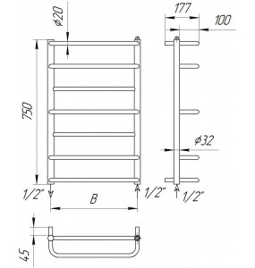 Рушникосушка Comfort 7-5 хром 750x432
