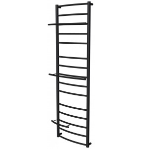 Чорна рушникосушка Safo 15 RAL9005 драбинка 1400x432, black