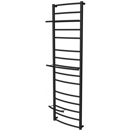 Чорна рушникосушка Safo 15 RAL9005 драбинка 1400x432, black