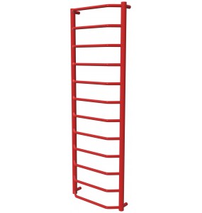 Червона рушникосушка Standart 12 RAL3020 драбинка 1250x432, red