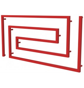 Сушарка для рушників Phyton 11 червона RAL3020 змійка 670x1400, red