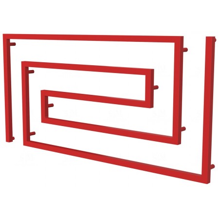 Сушарка для рушників Phyton 11 червона RAL3020 змійка 670x1400, red
