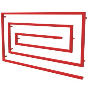 Сушка для рушників Cyclone 11 червона RAL3020 змійка 830x1500, red