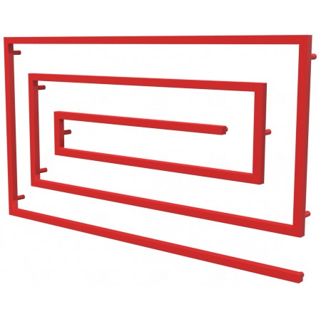 Сушка для рушників Cyclone 11 червона RAL3020 змійка 830x1500, red