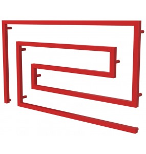 Червона рушникосушка Phyton 10 RAL3020 змійка 670x1200, red