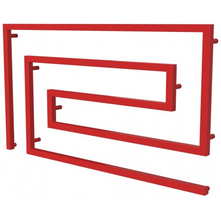 Червона рушникосушка Phyton 10 RAL3020 змійка 670x1200, red