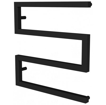 Сушарка для рушників Ultra 3 чорна RAL9005 змійка 530x500, black