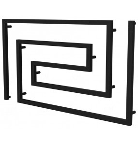 Чорна рушникосушка Phyton 11 RAL9005 змійка 670x1200, black