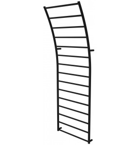 Чорна рушникосушка Wave 15 RAL9005 драбинка 1540x525, black