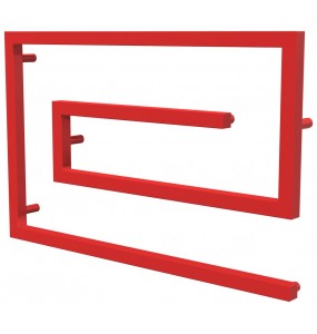 Червона рушникосушка Cyclone 7 RAL3020 змійка 510x800, red