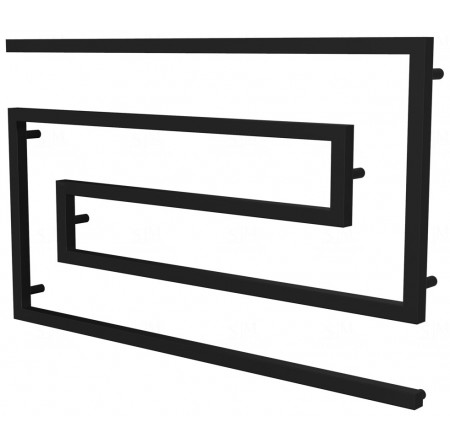 Чорна рушникосушка Phyton 9 RAL9005 змійка 670x1100, black