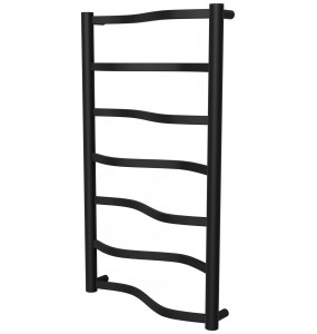 Рушникосушка Lagoon 7 чорна RAL9005 драбинка 750x432, black
