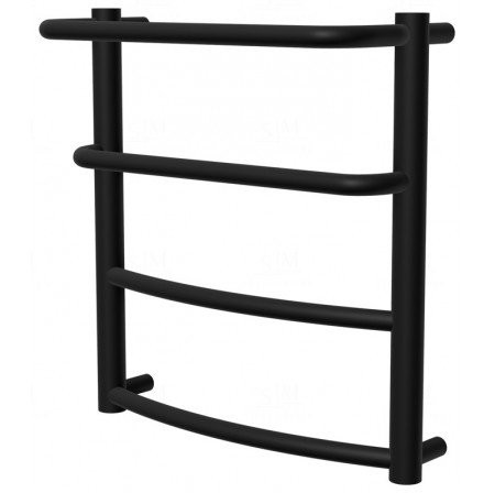 Чорна рушникосушка Grosse 4 RAL9005 драбинка 450x432, black