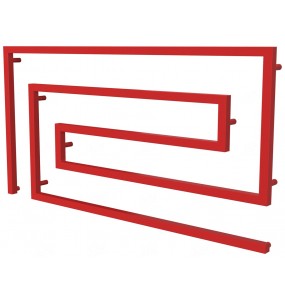 Червона рушникосушка Phyton 10 RAL3020 змійка 670x1300, red