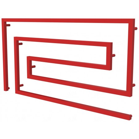 Червона рушникосушка Phyton 10 RAL3020 змійка 670x1300, red