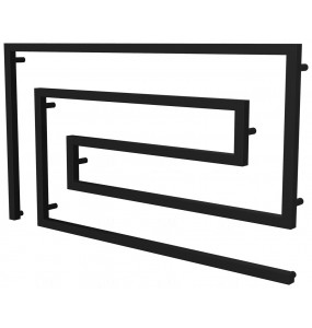 Чорна рушникосушка Phyton 10 RAL9005 змійка 670x1200, black