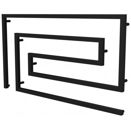 Чорна рушникосушка Phyton 10 RAL9005 змійка 670x1200, black