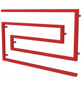 Червона рушникосушка Phyton 9 RAL3020 змійка 670x1100, red