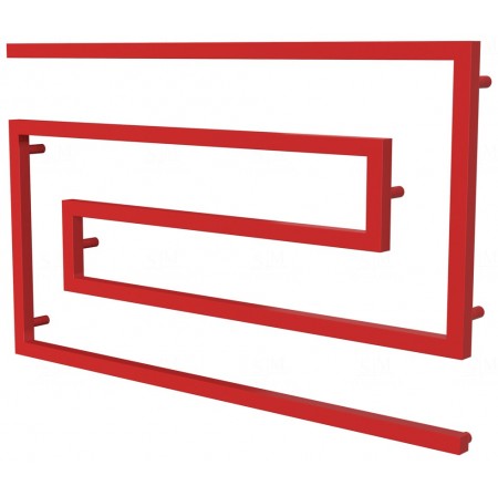 Червона рушникосушка Phyton 9 RAL3020 змійка 670x1100, red