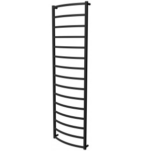 Чорна рушникосушка Elite 15 RAL9005 драбинка 1550x482, black