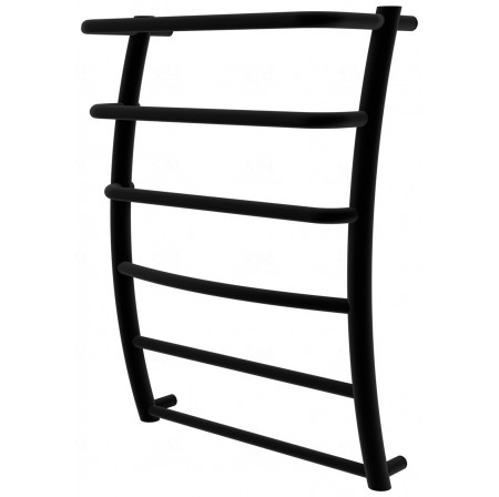 Рушникосушка Breeze 6 чорна RAL9005 драбинка 650x482, black