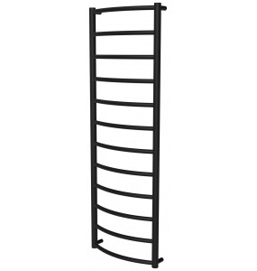 Чорна рушникосушилка Classic 12 RAL9005 драбинка 1250x432, black