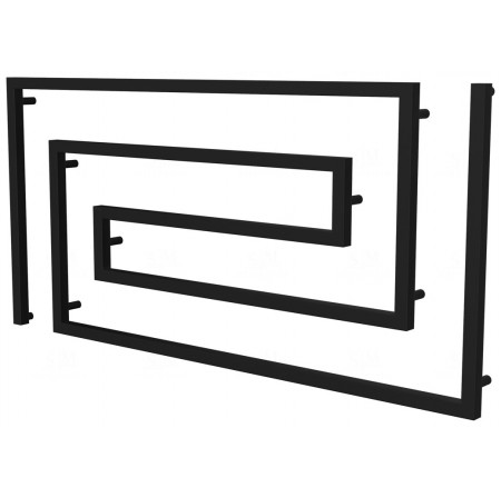 Чорна сушарка для рушників Phyton 11 RAL9005 змійка 670x1400, black