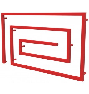 Червона рушникосушка Cyclone 10 RAL3020 змійка 670x1200, red